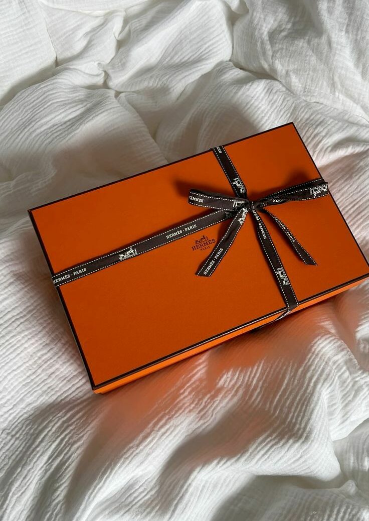 Boîte Hermès et housse de protection illustrant l'importance de conserver les factures et documents d'un objet de valeur.