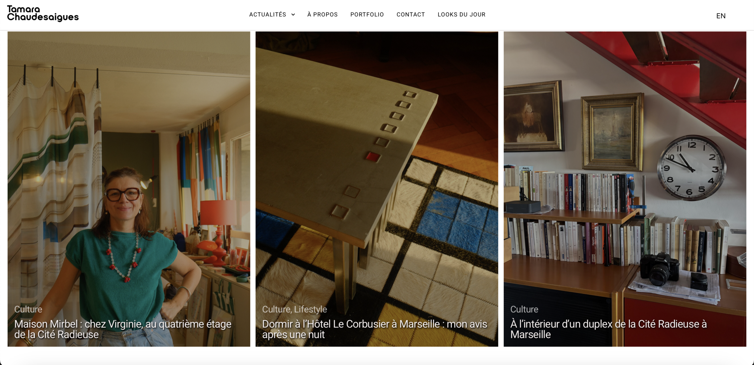 Webdesign du blog Tamara Chaudesaigues