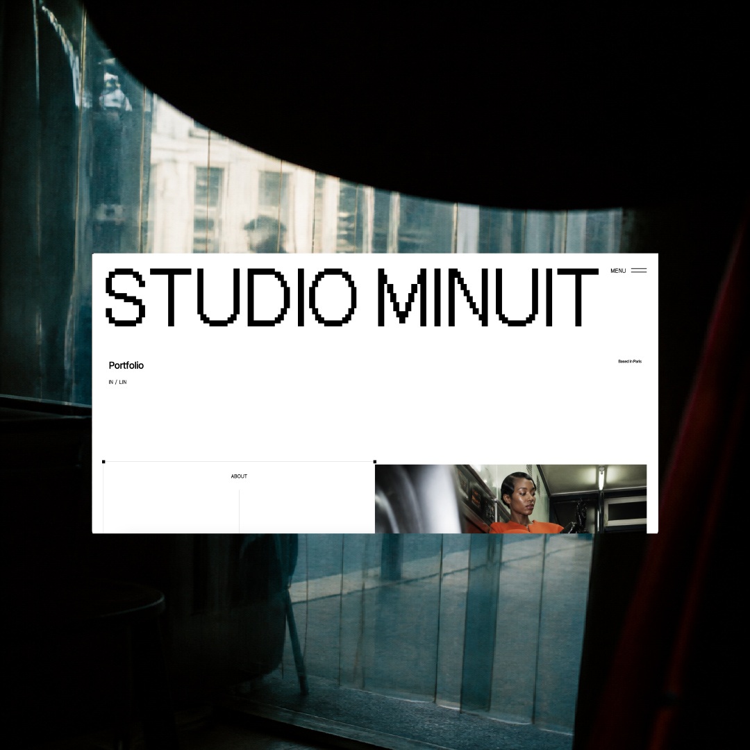 Identité visuelle et webdesign du portfolio Studio Minuit à Paris