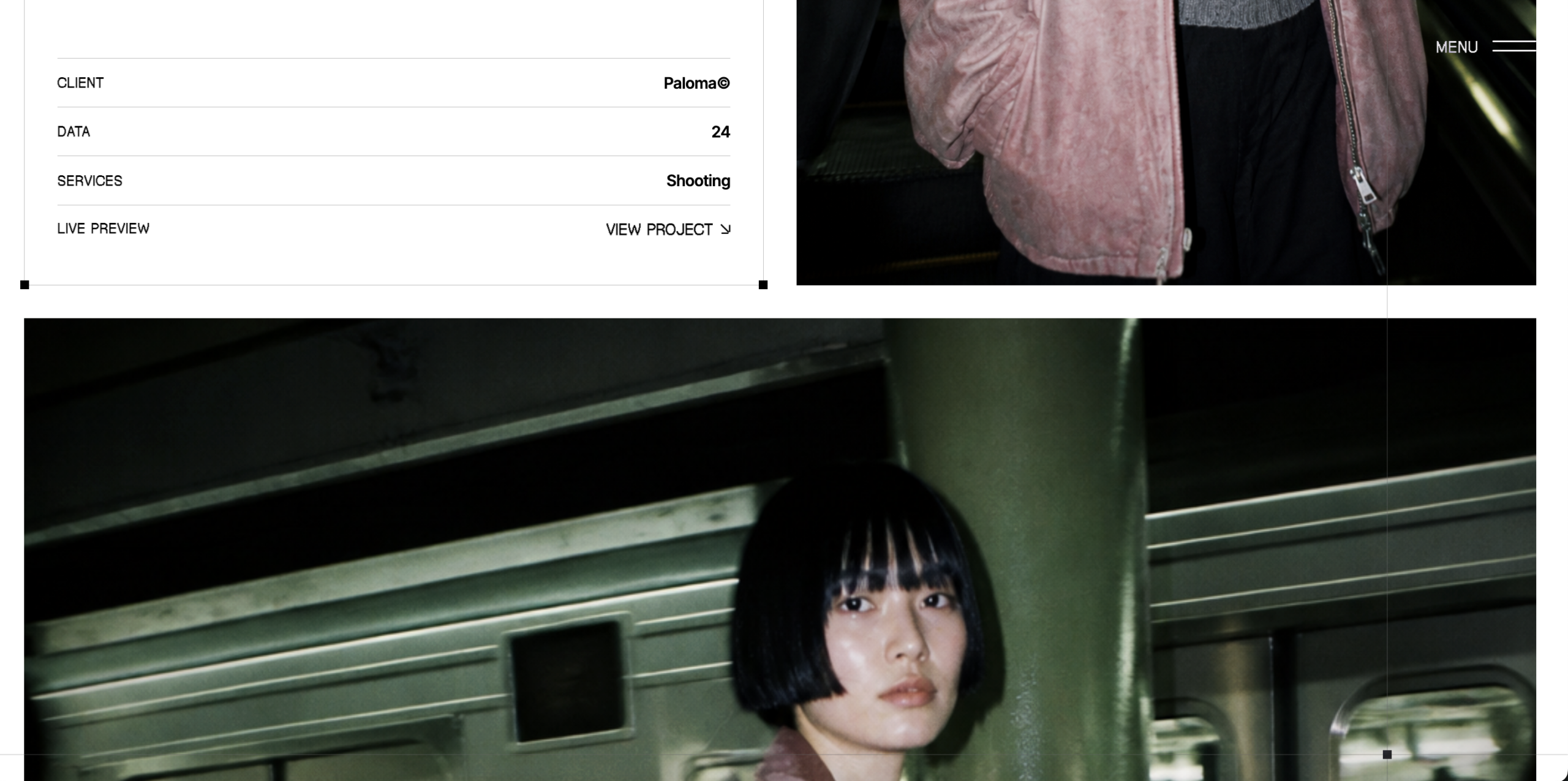Webdesign du portfolio photographique Studio Minuit