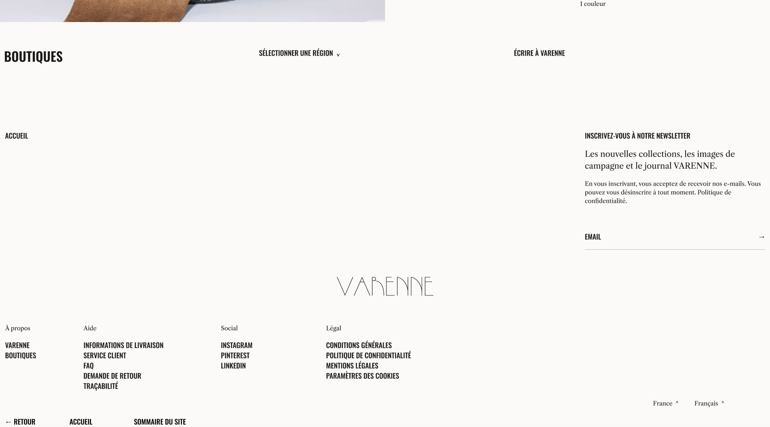 Webdesign éditorial du projet Varenne, étude Figma mode par Minuit d’Orsay